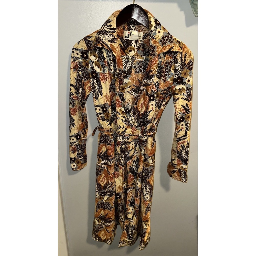70s JT Dress Co‎ by Jody of California Polyester Midi Dress Floral Wrap Boho VTG